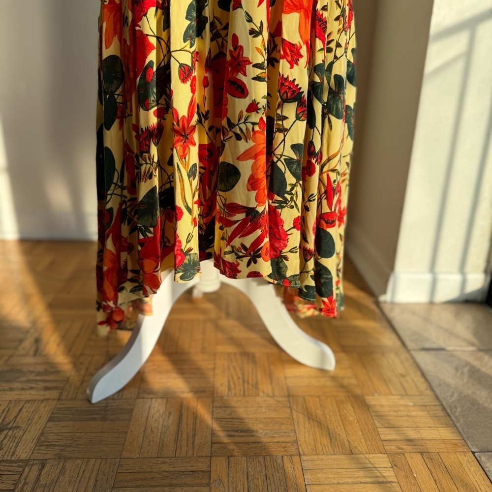 NWT CHELSEA28 Ruffle Midi Dress Layered Floral Ankle Length Boho Cottagecore L - Picture 7 of 15